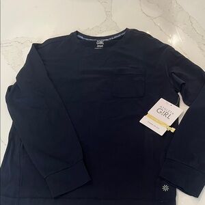 Athleta Navy Blue Perfect Top Girl’s Long Sleeve, Large (12), new,